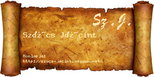 Szűcs Jácint névjegykártya