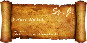 Szűcs Jácint névjegykártya