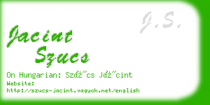 jacint szucs business card